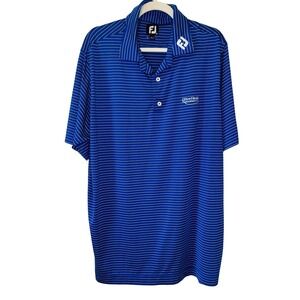 FootJoy Tour Blue Striped Golf Polo Hilton Head National Golf Club‎ Size XL
